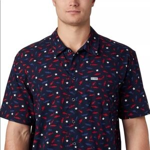Red White and Blue Men’s Columbia PFG shirt